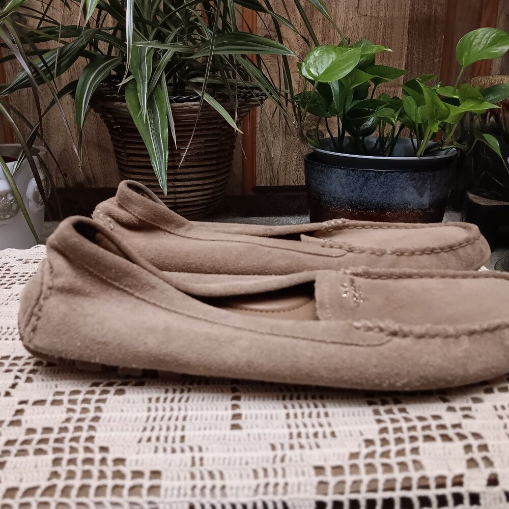 Coach tan suede driving shoes loafers size 9